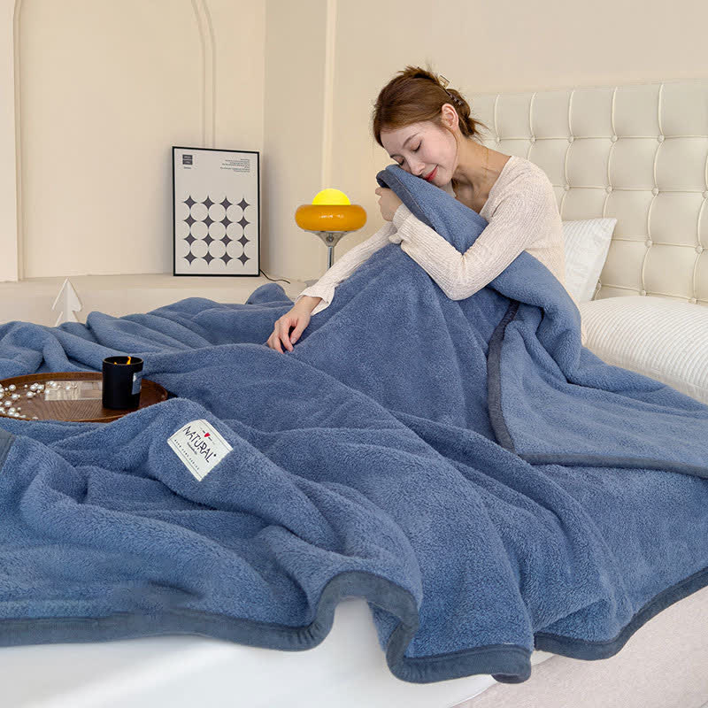 Coperta calda in pile bifacciale