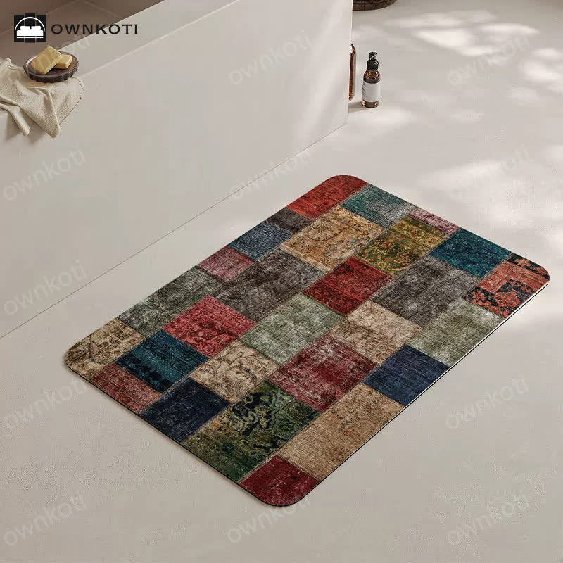 Tappetino da bagno vintage marocchino ad asciugatura rapida