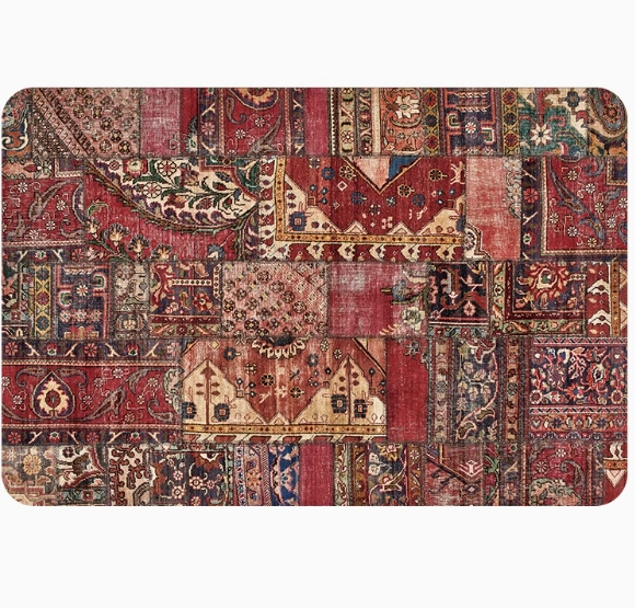 Tappetino da bagno antiscivolo morbido con motivo Paisley retrò