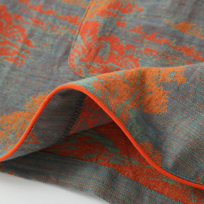 Pigiama a maniche lunghe in garza di cotone jacquard