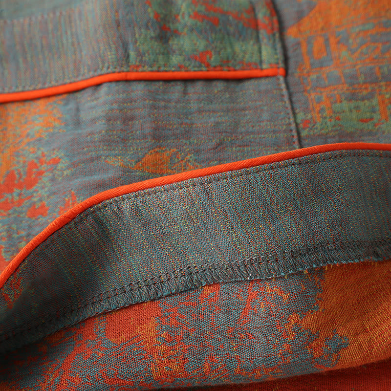 Pigiama a maniche lunghe in garza di cotone jacquard
