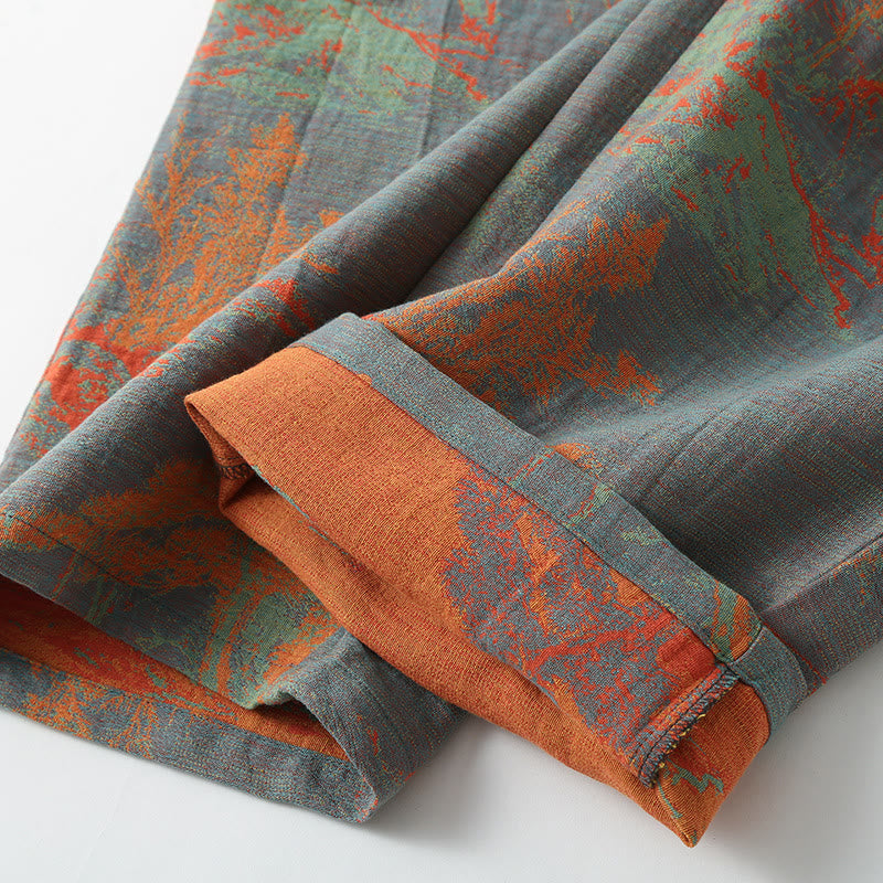 Pigiama a maniche lunghe in garza di cotone jacquard