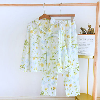 Pigiama in cardigan di garza di cotone Rural Daisy
