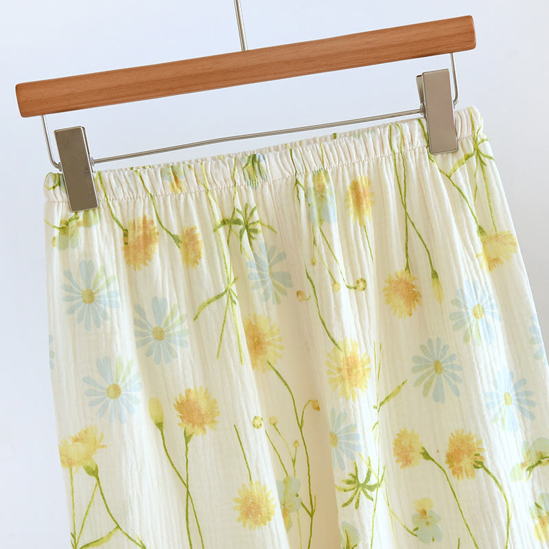 Pigiama in cardigan di garza di cotone Rural Daisy