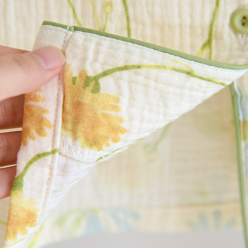 Pigiama in cardigan di garza di cotone Rural Daisy