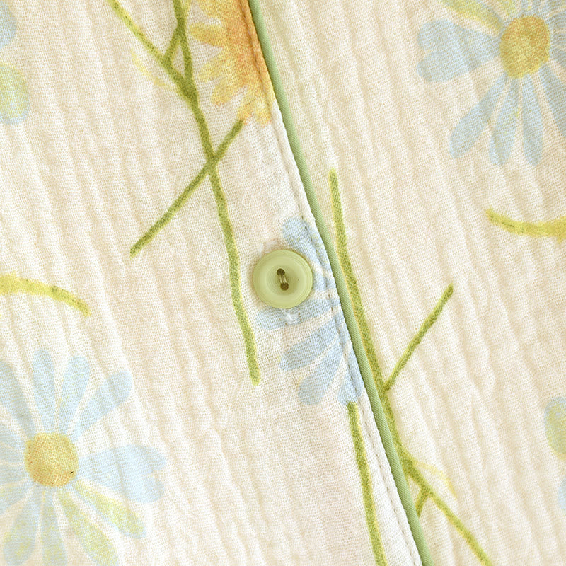 Pigiama in cardigan di garza di cotone Rural Daisy