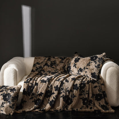 Coperta da divano in velluto con motivo floreale vintage