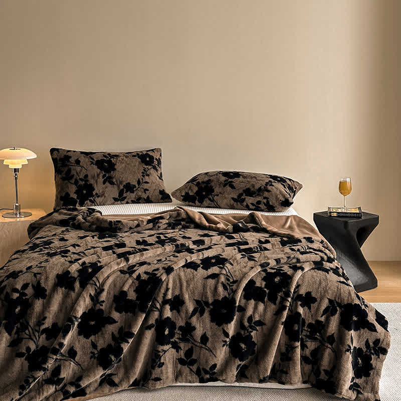 Coperta da divano in velluto con motivo floreale vintage