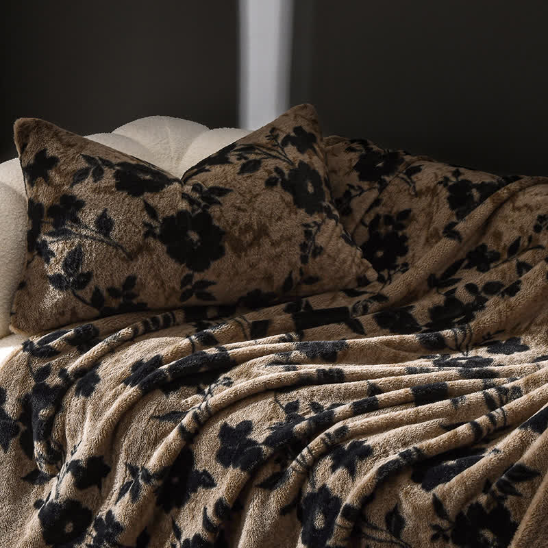 Coperta da divano in velluto con motivo floreale vintage