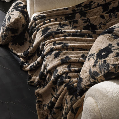 Coperta da divano in velluto con motivo floreale vintage