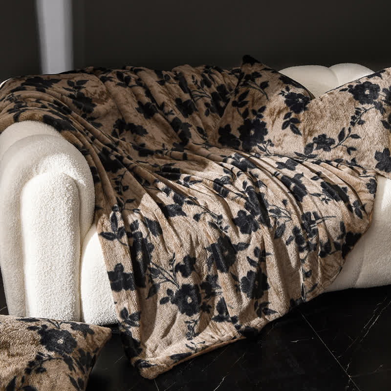 Coperta da divano in velluto con motivo floreale vintage