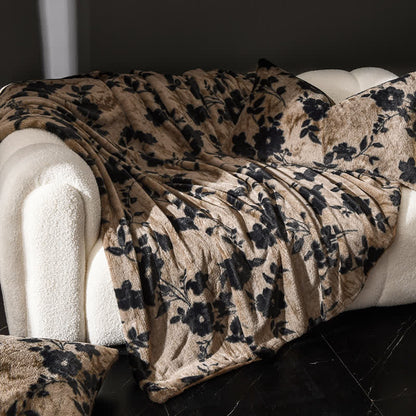 Coperta da divano in velluto con motivo floreale vintage