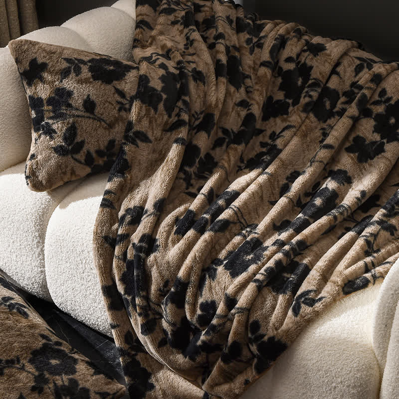 Coperta da divano in velluto con motivo floreale vintage