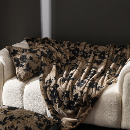 Coperta da divano in velluto con motivo floreale vintage