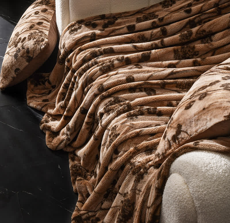 Coperta da divano in velluto con motivo floreale rustico