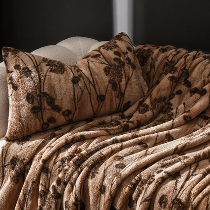 Coperta da divano in velluto con motivo floreale rustico