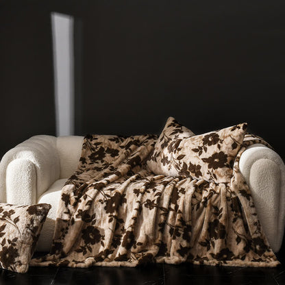 Coperta da divano in velluto con motivo floreale vintage