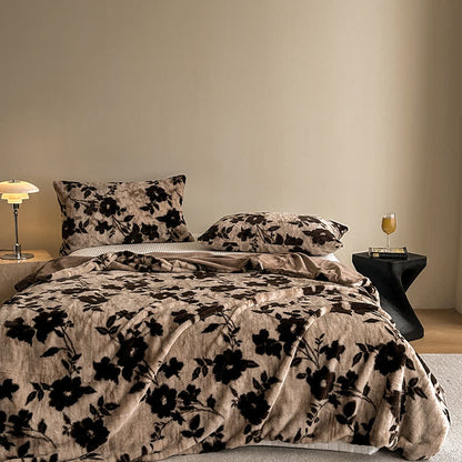 Coperta da divano in velluto con motivo floreale vintage