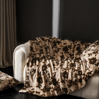 Coperta da divano in velluto con motivo floreale vintage