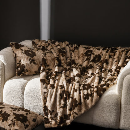 Coperta da divano in velluto con motivo floreale vintage