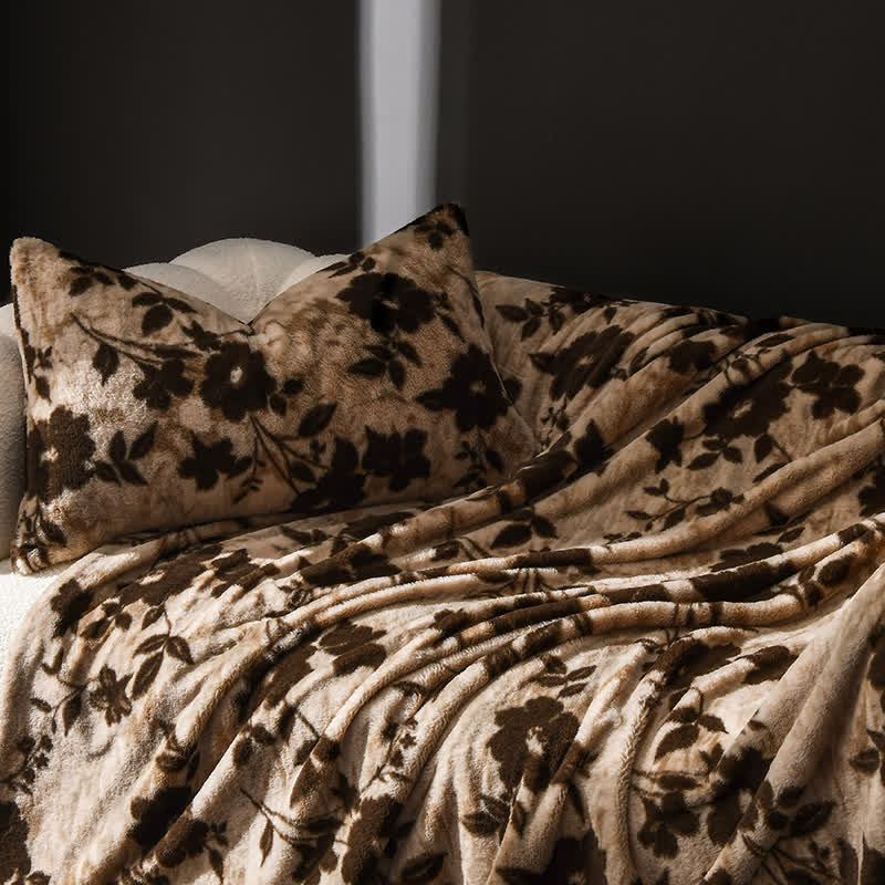 Coperta da divano in velluto con motivo floreale vintage