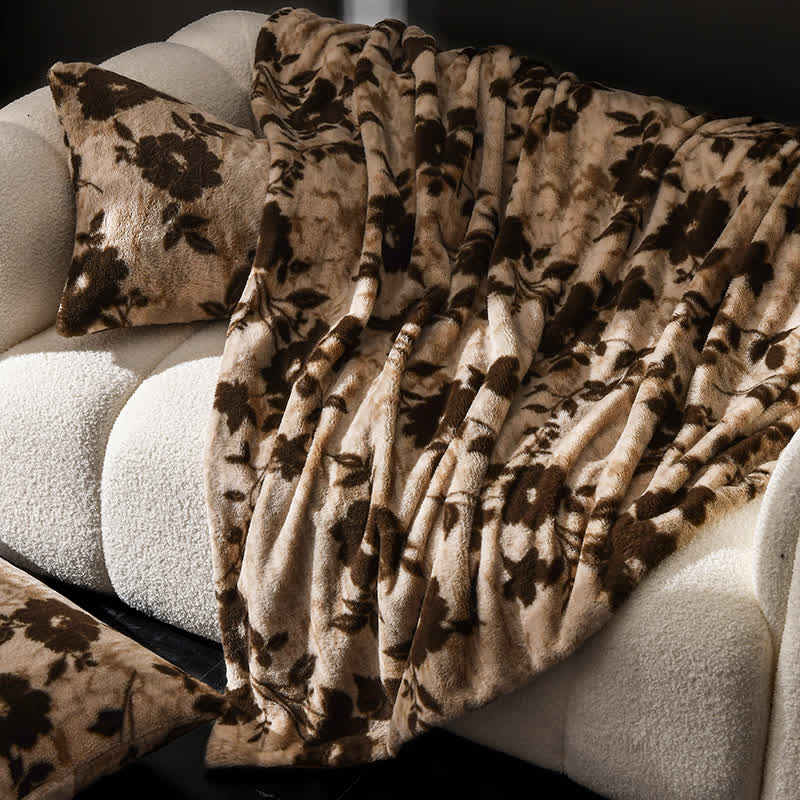 Coperta da divano in velluto con motivo floreale vintage