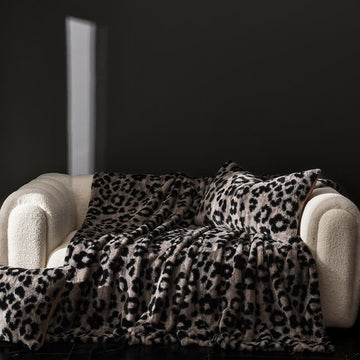 Coperta per divano in velluto caldo con stampa leopardata