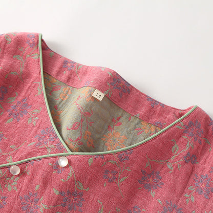 Camicia da notte in morbido cotone jacquard tinto in filo