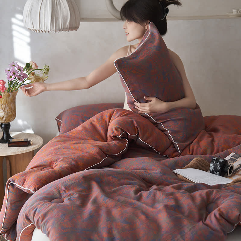 Trapunta calda vintage in garza di cotone e cashmere