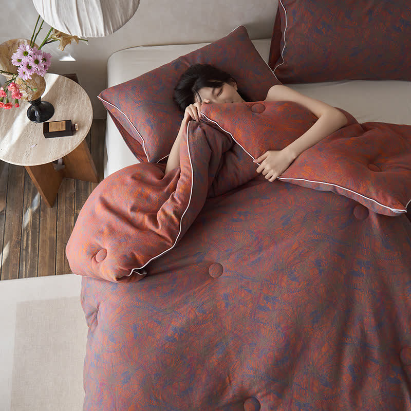 Trapunta calda vintage in garza di cotone e cashmere
