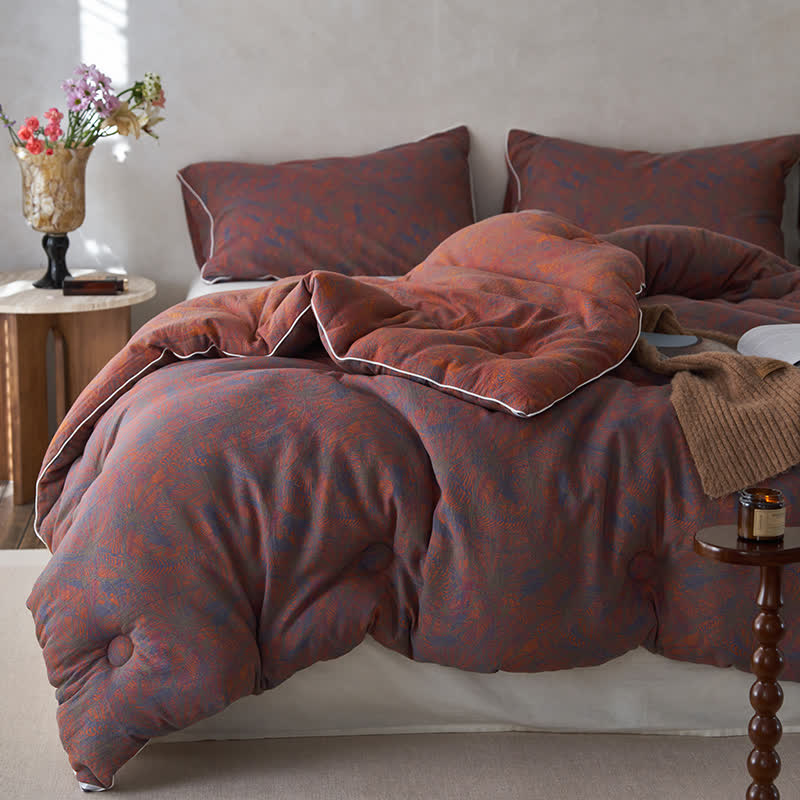 Trapunta calda vintage in garza di cotone e cashmere