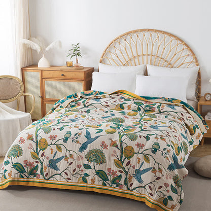 Coperta reversibile in garza di cotone pastorale