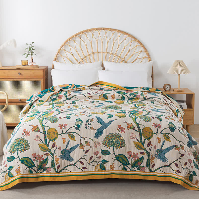 Coperta reversibile in garza di cotone pastorale