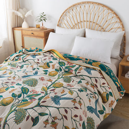 Coperta reversibile in garza di cotone pastorale