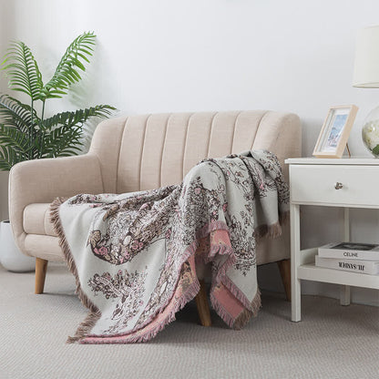 Coperta per divano con nappa a farfalla vintage