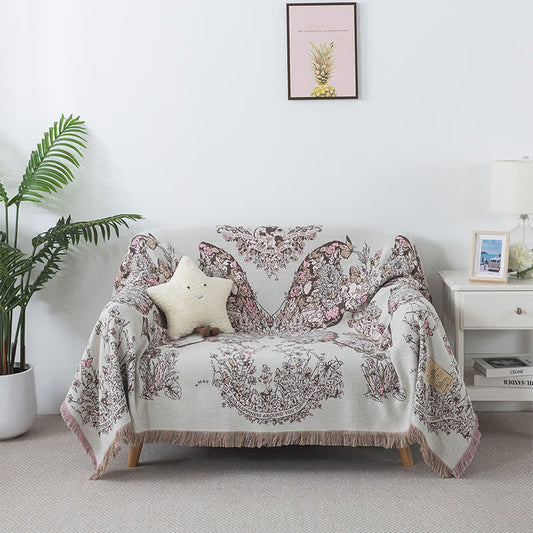 Coperta per divano con nappa a farfalla vintage