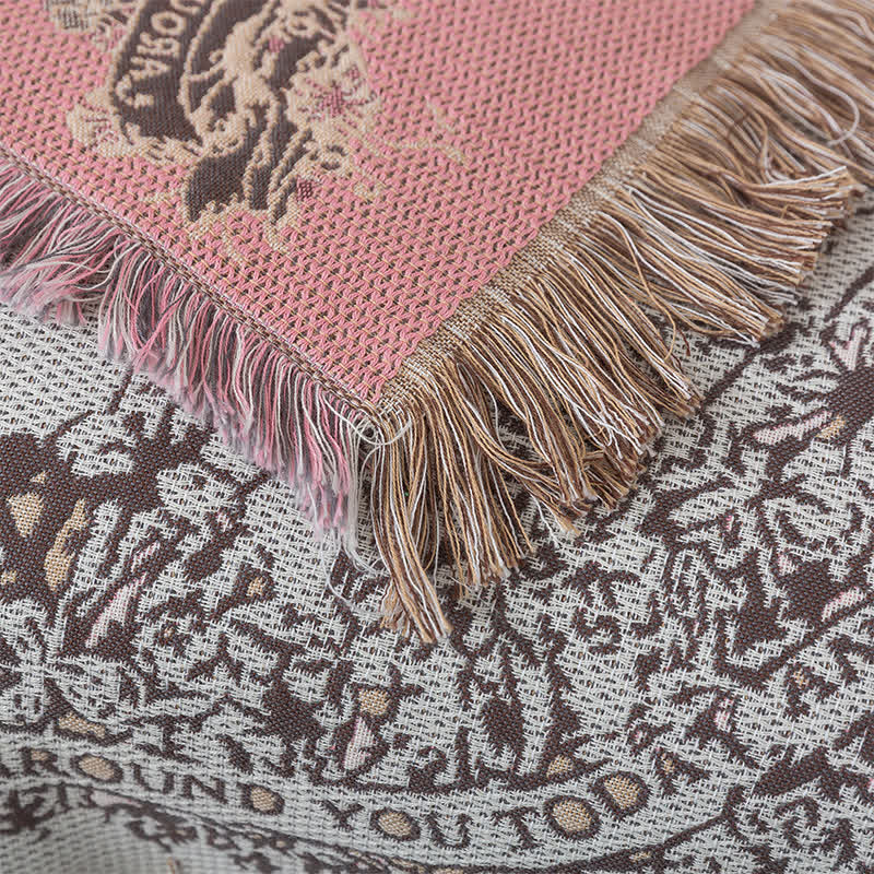 Coperta per divano con nappa a farfalla vintage