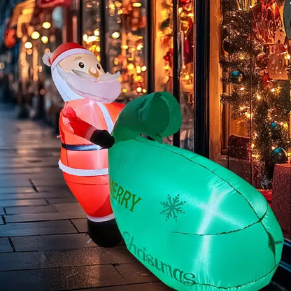 [Spedizione in 24 ore] Decorazione gonfiabile di Babbo Natale con luci a LED