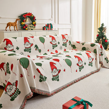 Copridivano funzionale in ciniglia con Babbo Natale