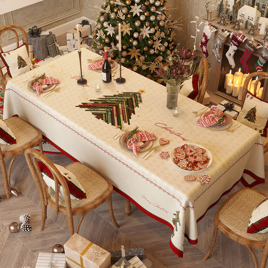 Tovaglia in ciniglia semplice con albero di Natale