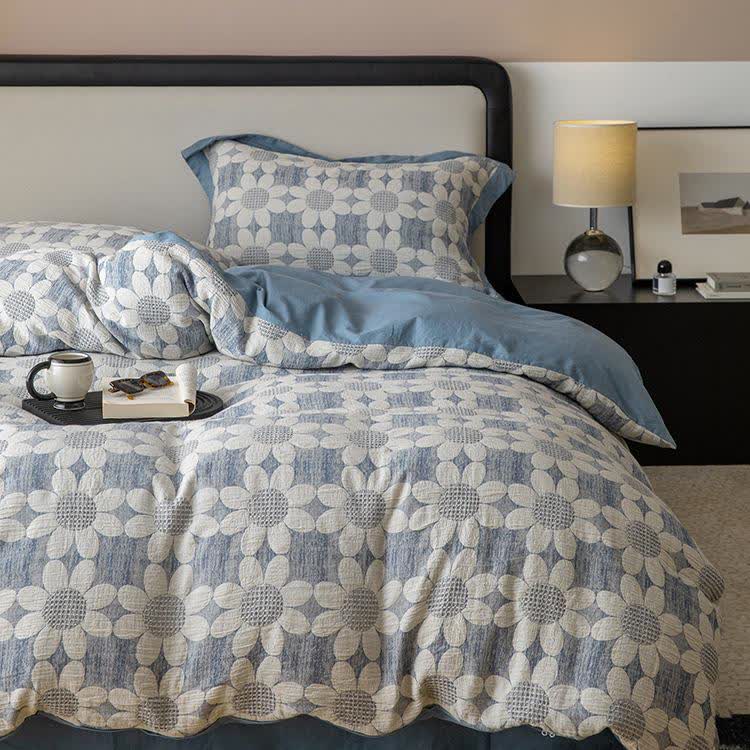 Set di biancheria da letto in garza di cotone Refresh Flower (4 pezzi)