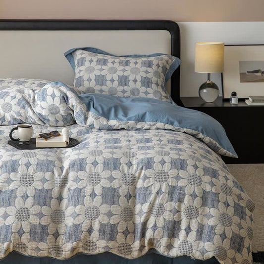 Set di biancheria da letto in garza di cotone Refresh Flower (4 pezzi)