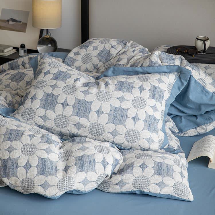 Set di biancheria da letto in garza di cotone Refresh Flower (4 pezzi)