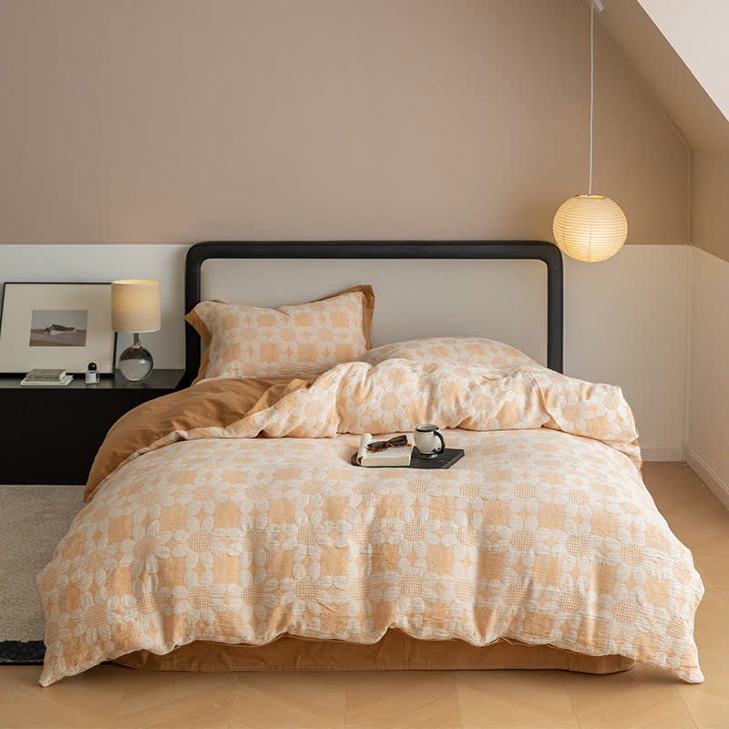 Set di biancheria da letto in garza di cotone Refresh Flower (4 pezzi)