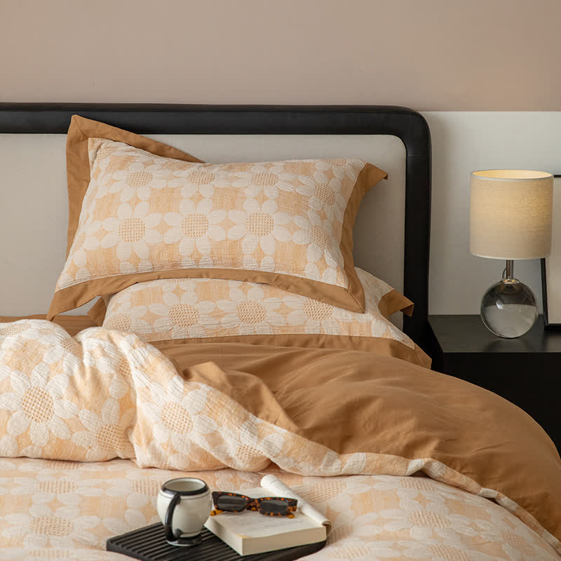 Set di biancheria da letto in garza di cotone Refresh Flower (4 pezzi)