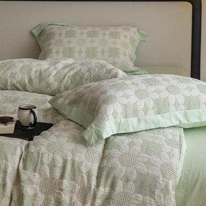 Set di biancheria da letto in garza di cotone Refresh Flower (4 pezzi)