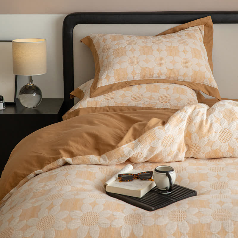 Set di biancheria da letto in garza di cotone Refresh Flower (4 pezzi)
