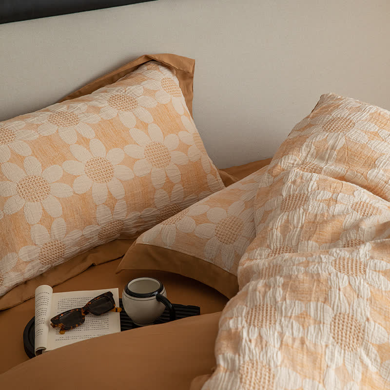 Set di biancheria da letto in garza di cotone Refresh Flower (4 pezzi)