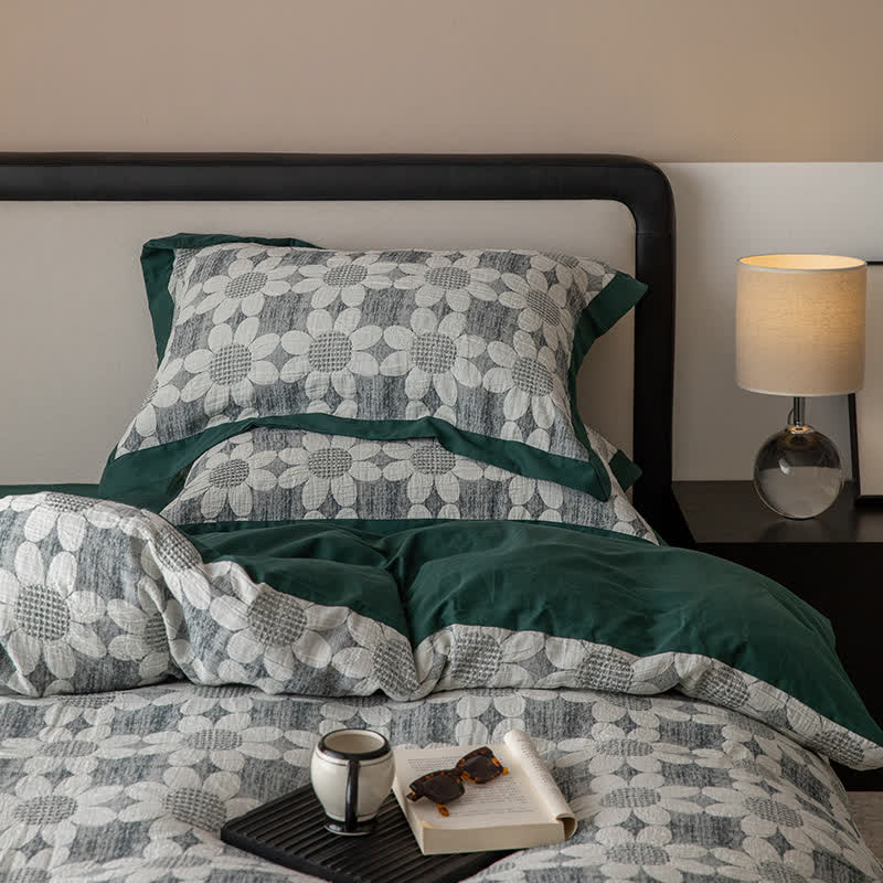 Set di biancheria da letto in garza di cotone Refresh Flower (4 pezzi)