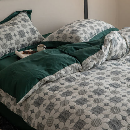 Set di biancheria da letto in garza di cotone Refresh Flower (4 pezzi)